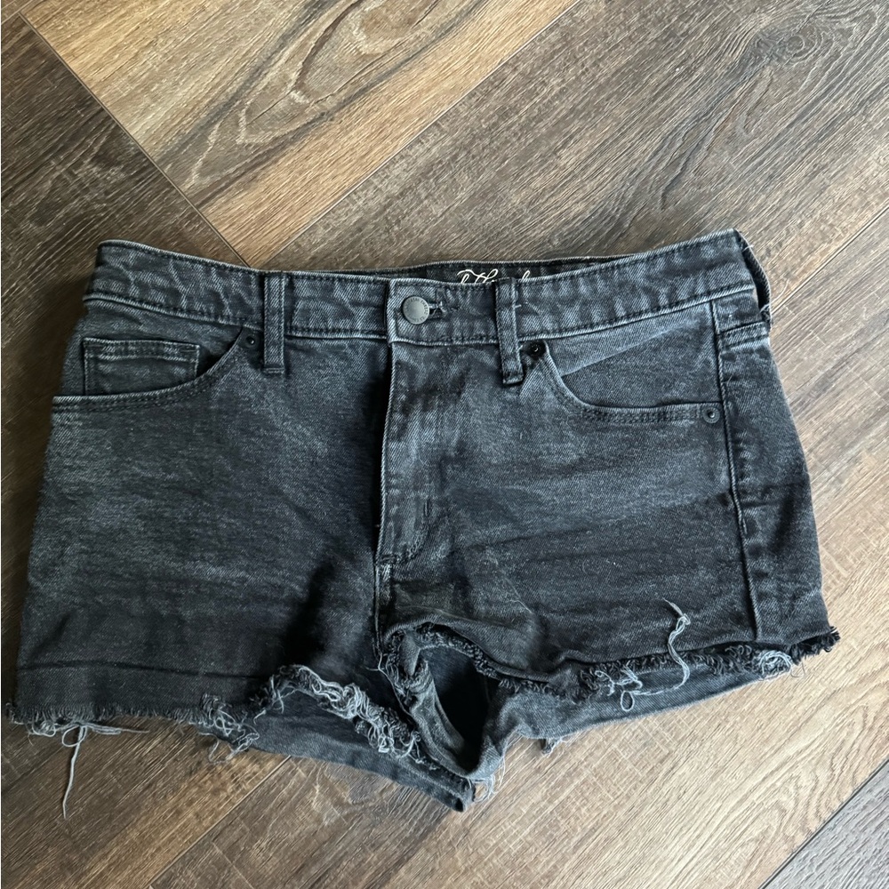 Universal Thread Black Jean Shorts Distressed Cut-Off